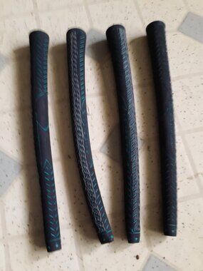 Lot Of 4 Vintage Golf Pride Velvet Cord Golf Grips (Aqua & Black) VTG
